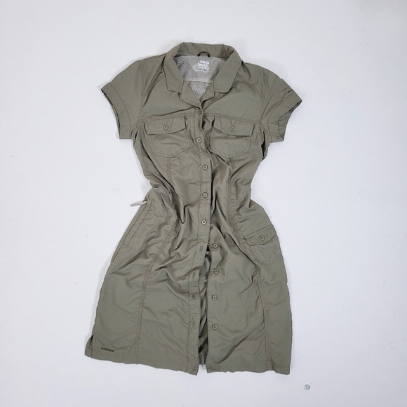 Columbia packable dress asymmetrical pockets mini titanium sportwear button down - Picture 2 of 16
